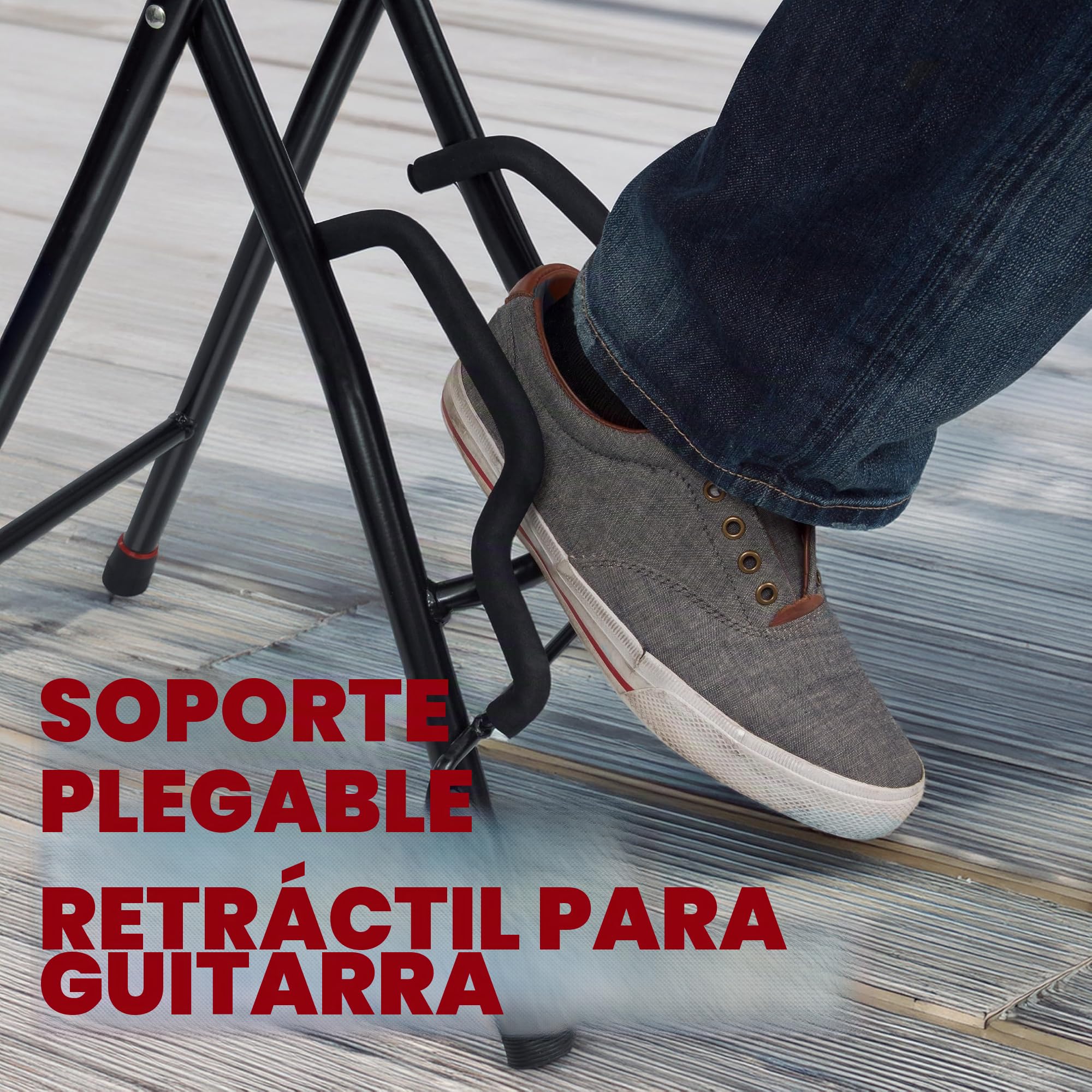 Gator Frameworks Asiento para Guitarra con cojín Acolchado, Respaldo ergonómico y Soporte para Guitarra abatible, Apto para Guitarras acústicas y eléctricas (GFW-GTR-Seat)