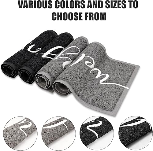 Miniatura 7 de Fireosma Tapete para puerta (32 x 20 pulgadas, gris) duradero tapete de bienvenida para interiores y exteriores, tapete antideslizante para puerta,