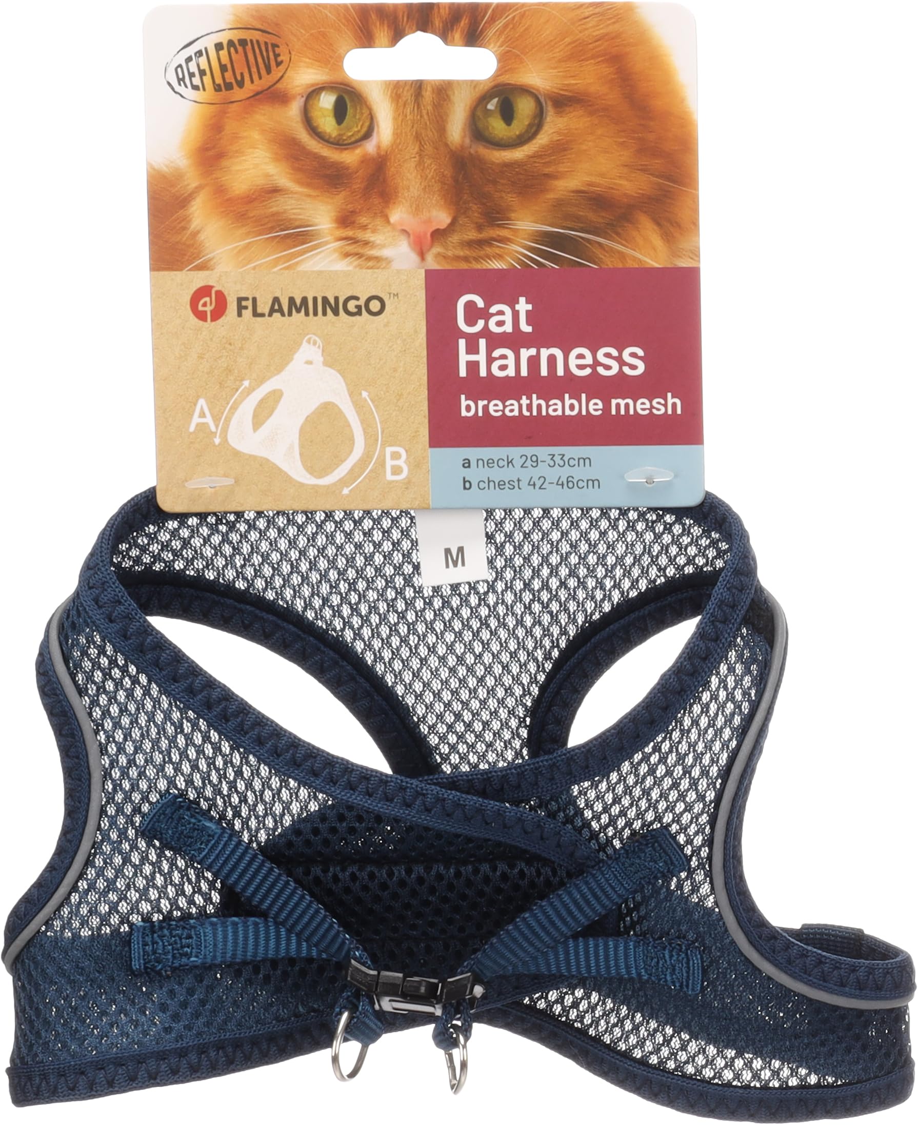 Flamingo Cat Harness Step&Go Berta Dark blue M 29-33cm 42-46cm