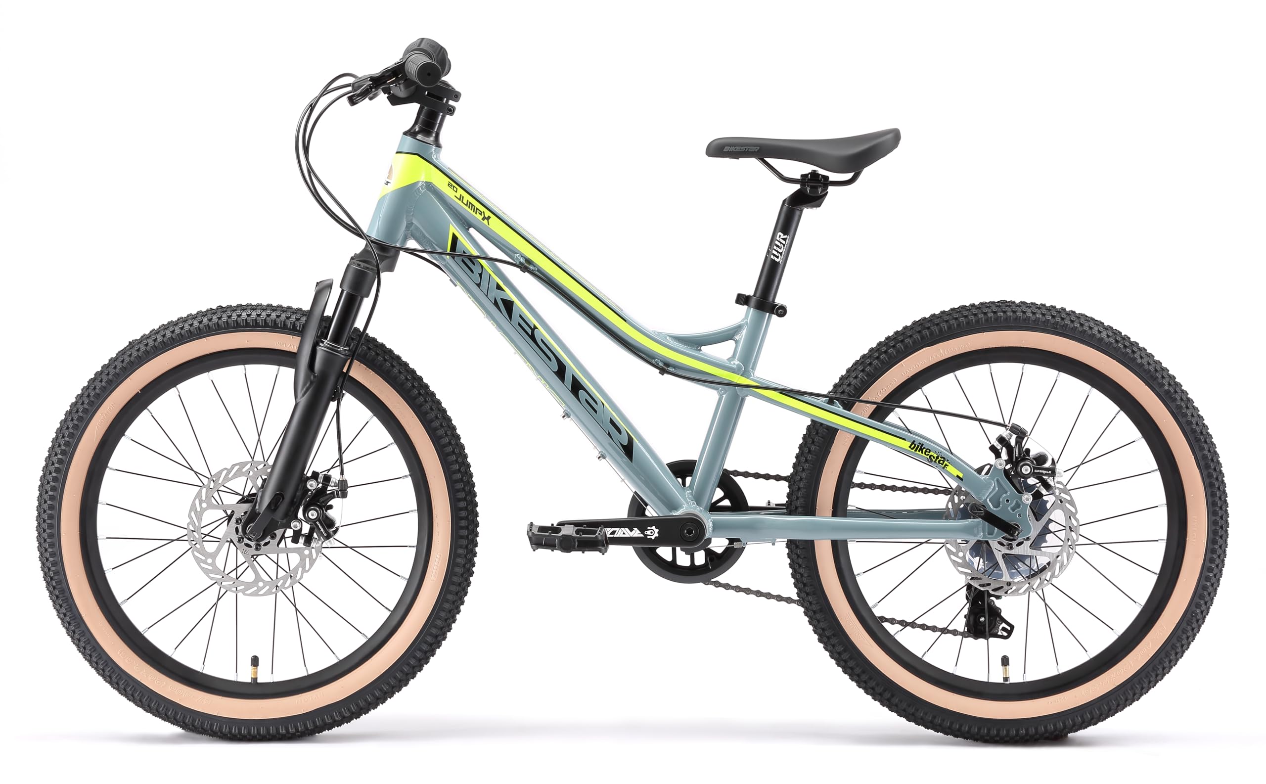 BIKESTAR VTT Vélo Tout Terrain pour Enfants de 6-9 Ans | Bicyclette 20 Pouces 7 Vitesses Shimano, Hardtail, Freins Disque, Suspension