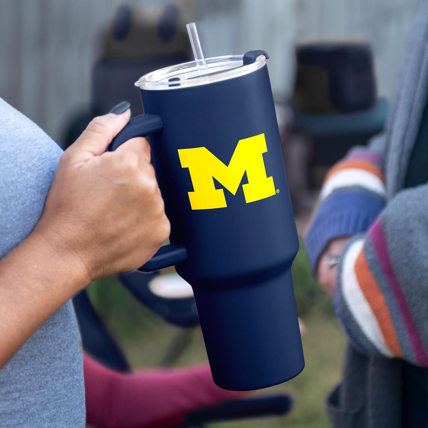 FANMATS NCAA Stainless Steel 40 oz Handle Tumbler — 40 Fluid Ounces | Team Color | Straw & Lid Included