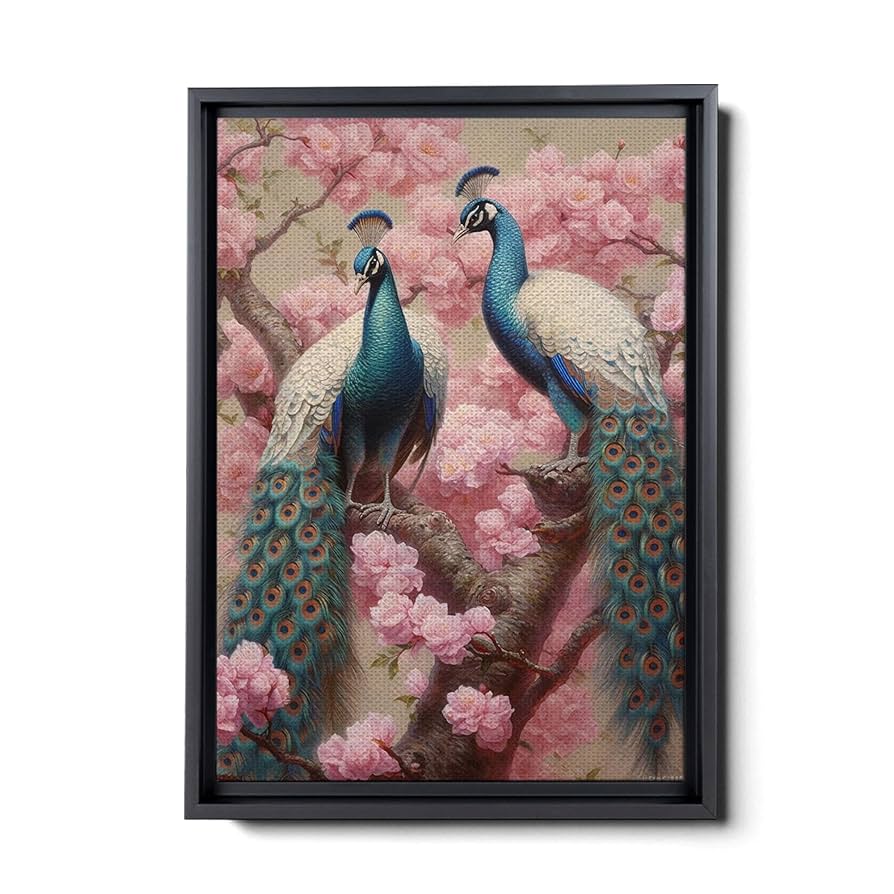 Amazon.com: Japanese Peacock Art, Painting Of Two Peacocks