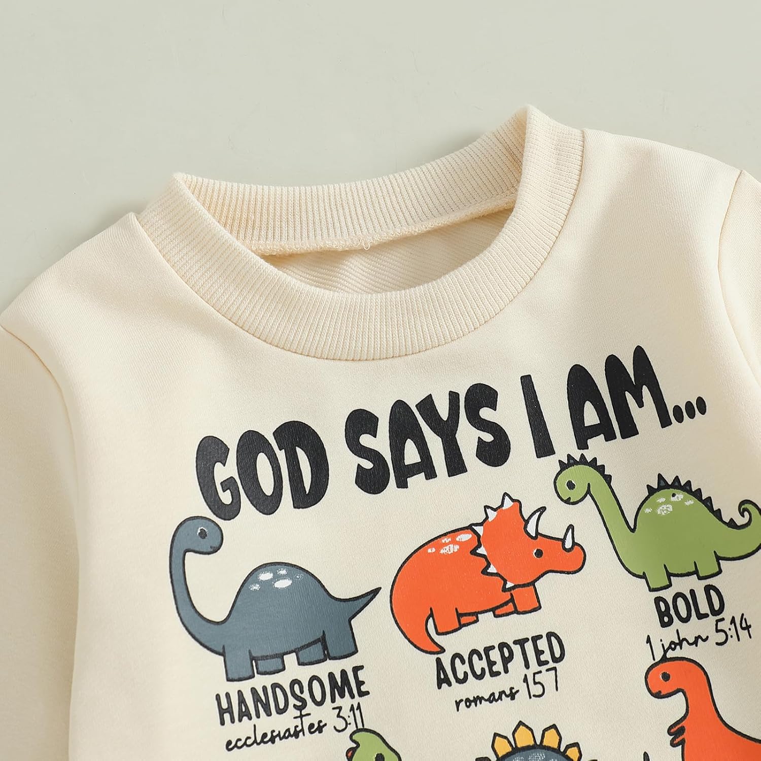 Fernvia Toddler Boy Fall Winter Clothes God Says I Am Long Sleeve Pullover Sweatshirts + Solid Joggers Pants Outfits Set - Image 4