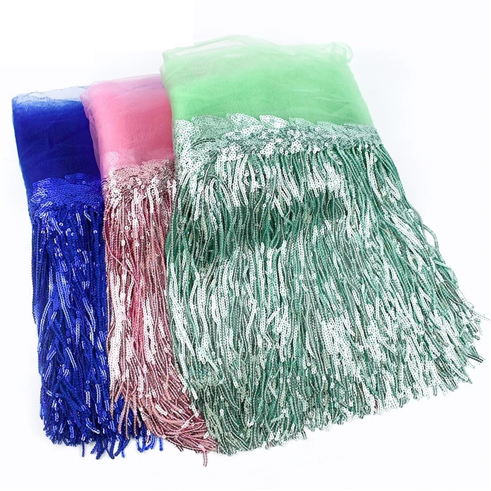 5/10 Yards 20 cm Pailletten Quaste Fransen Borten Spitzenband Hochzeit Party Kleid Stoff DIY Handgemachte Nähen Kleidung Zubehör Fransenbesatz(3 Rose Gold,10 Yards)