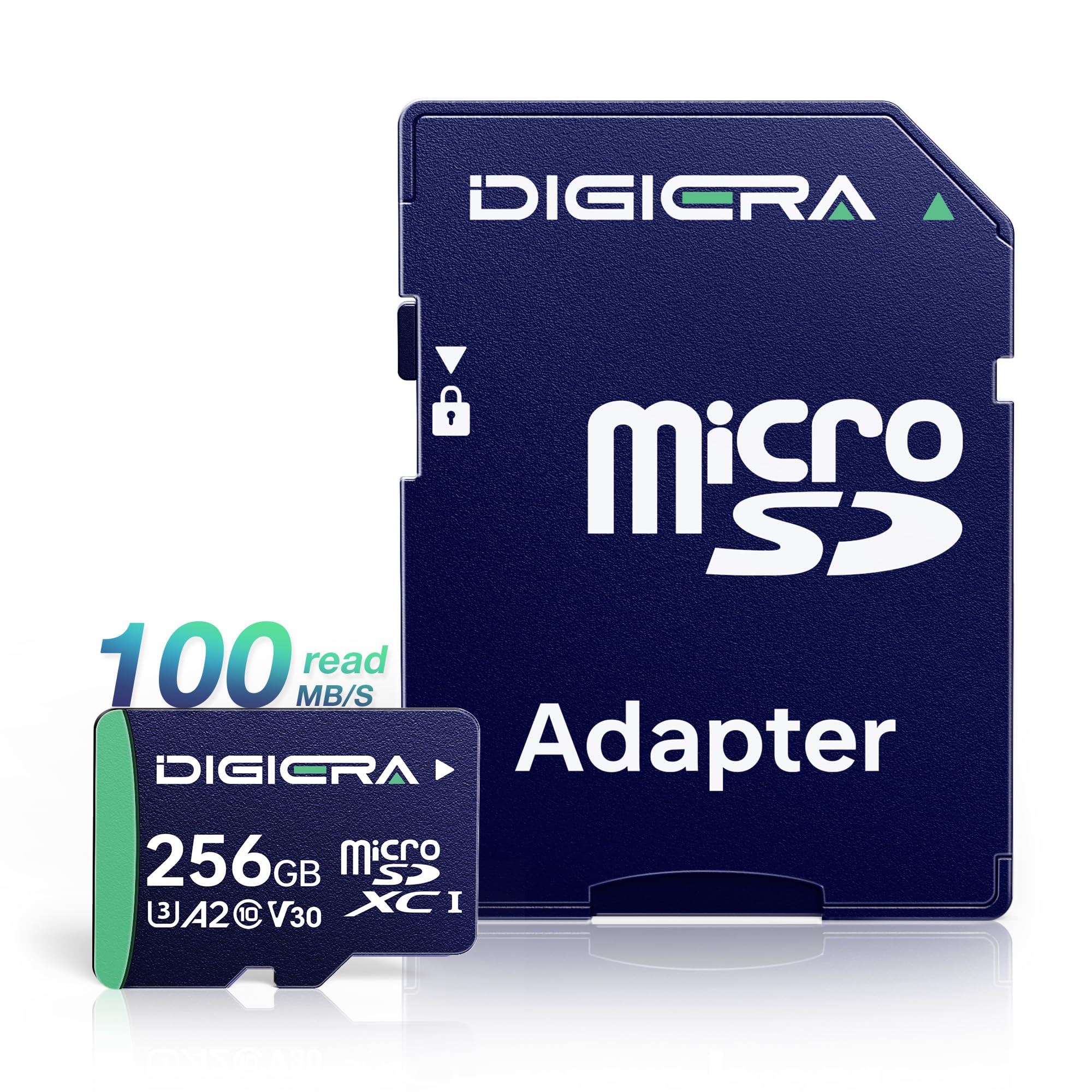 256 GB Scheda di Memoria microSDXC UHS-I CT100 con Adattatore - Fino a 100 MB/s, C10, U3, V30, Full HD, A2, per Smartphone, Tablet, Fotocamere, Console di Gioco e Droni (Confezione da 1)
