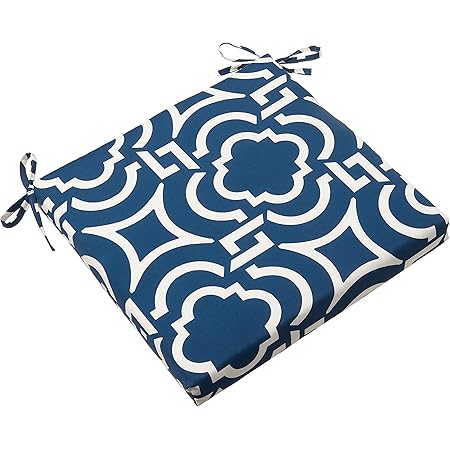 Pillow Perfect Carmody Navy Seat Cushion Set, Blue, 20 In. L X 20 In. W