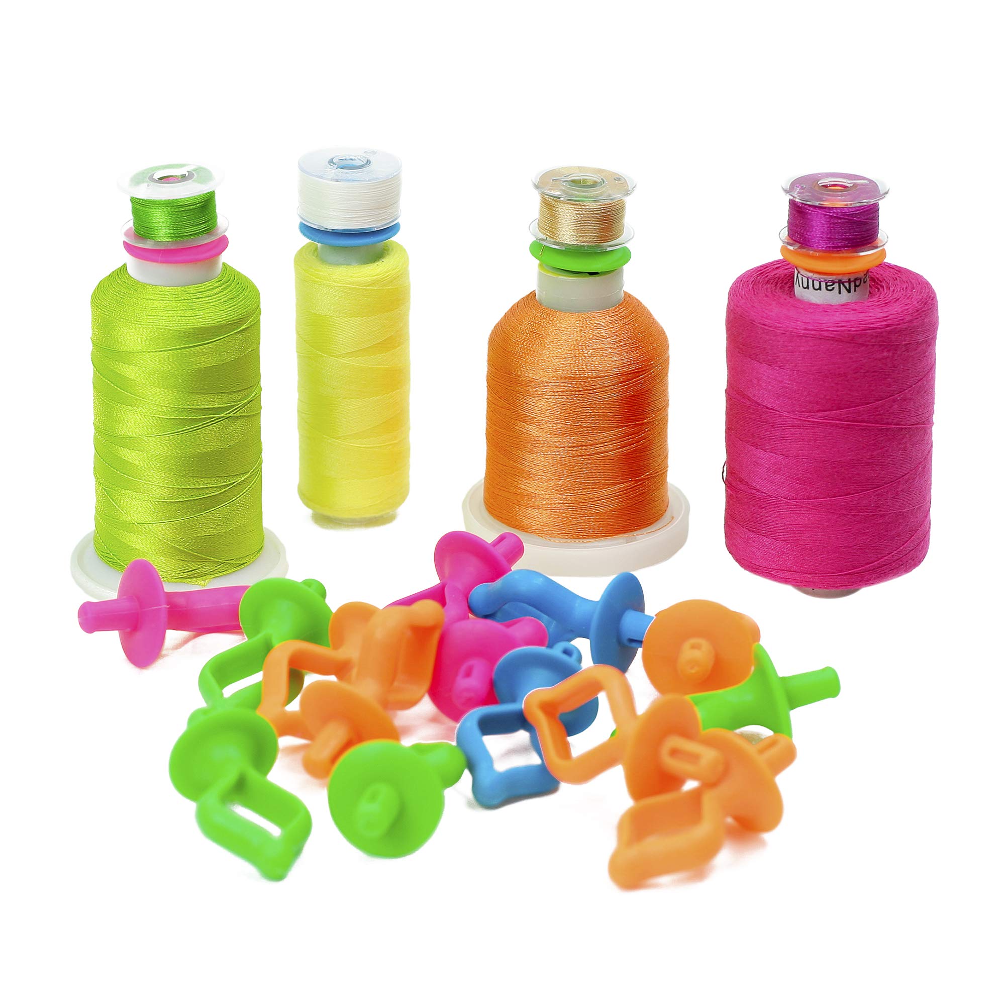 Silikon Spulen Bobbin-Halter für Gewinde 48 Teile für Spule Tops passend für L M & A Typ Spulen für Nähen Quilten & Stickerei bobbini