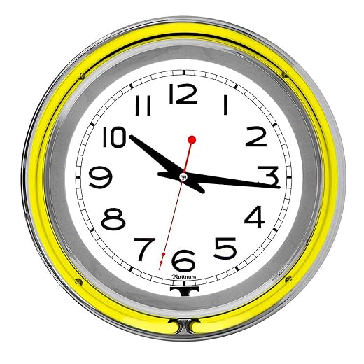 14" Retro Double-Ring Neon Wall Clock