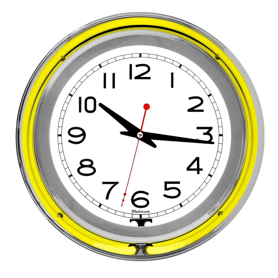 Amazon.com: Neon Wall Clock- 14 Round, Double Light Ring