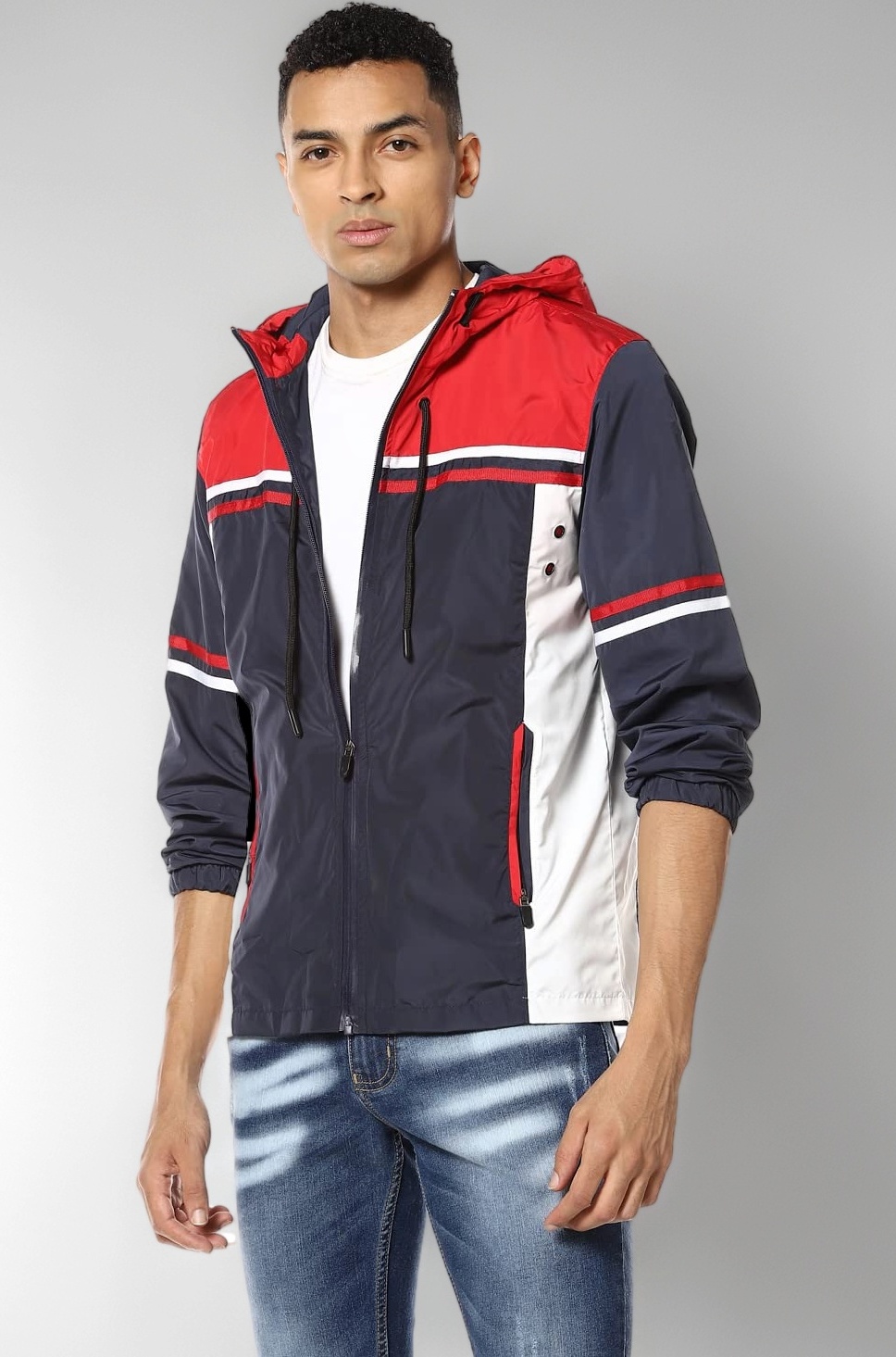Men Polyester Standard Length Jacket