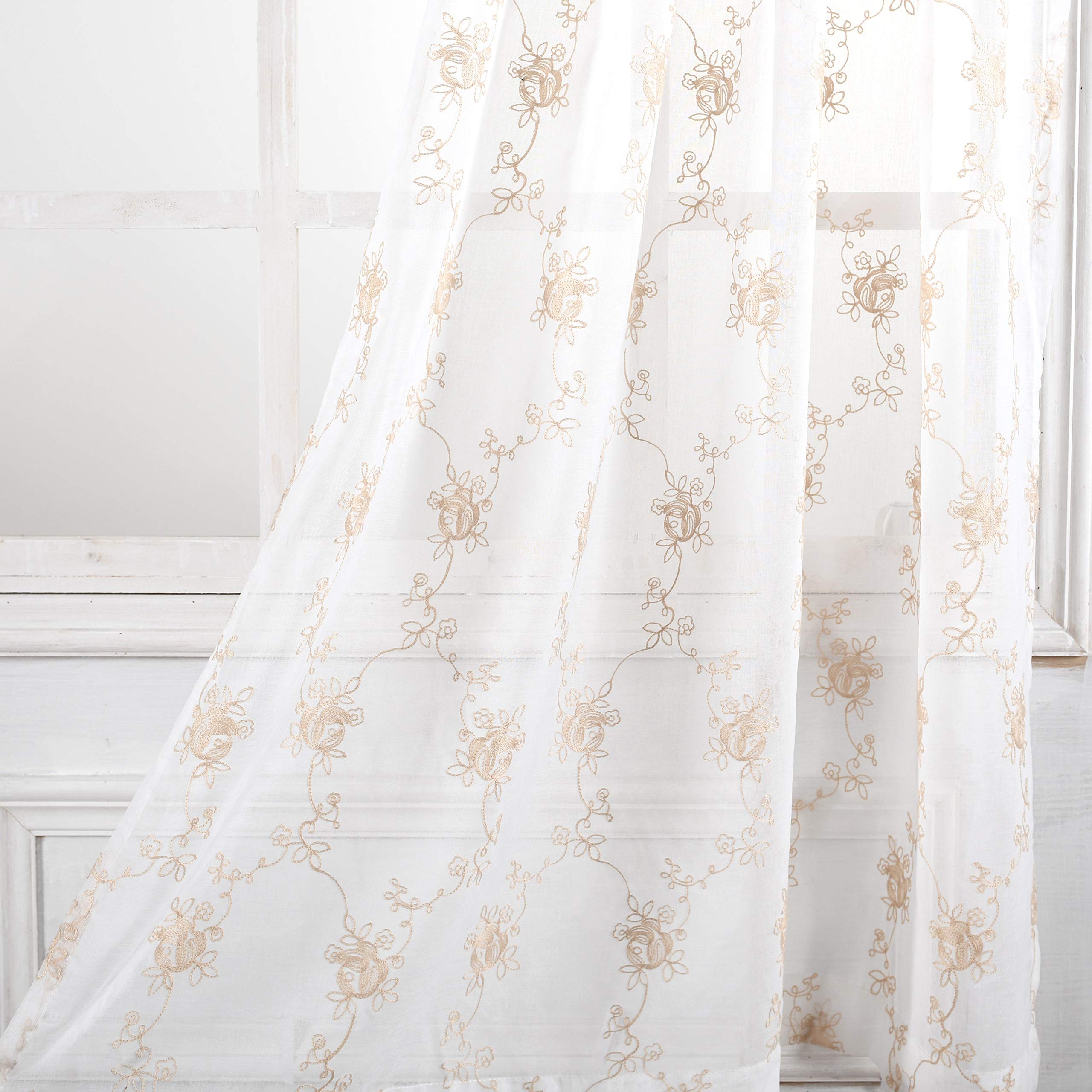 Rose Embroidered Curtains Curtains & Drapes