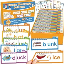 Phonics Flash Cards for Kids, Learn to Read Phonics Word Family Build Book