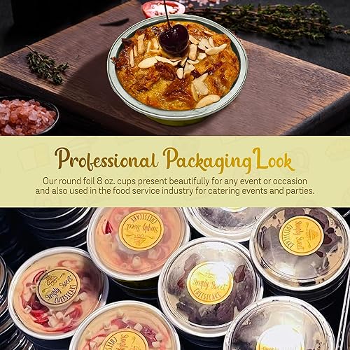 Miniatura 6 de KitchenDance - Juego de sartenes desechables para postres con tapas, moldes redondos de 4 pulgadas para hoteles y restaurantes, papel de aluminio