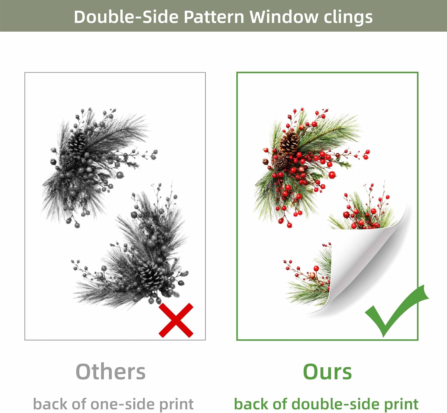 Christmas Window Clings 2027, Christmas Decorations for Windows (Ornament 3)