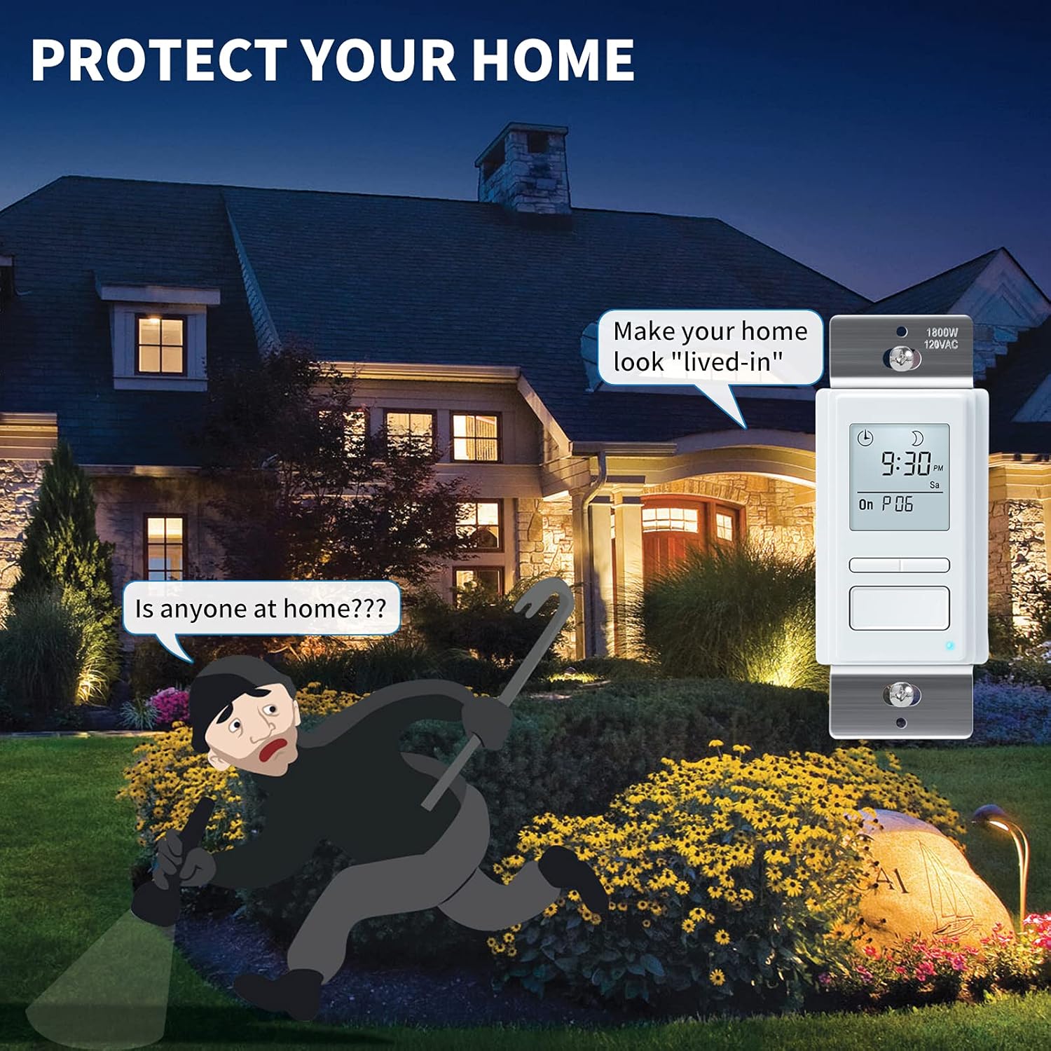 7 Day Programmable Light Switch Timer, in-Wall Timer Switch Automatically Turn On and Off Your Lights at Sunrise/Sunset for Lights Fans Motors, Neutral Wire Required: Tools & Home Improvement