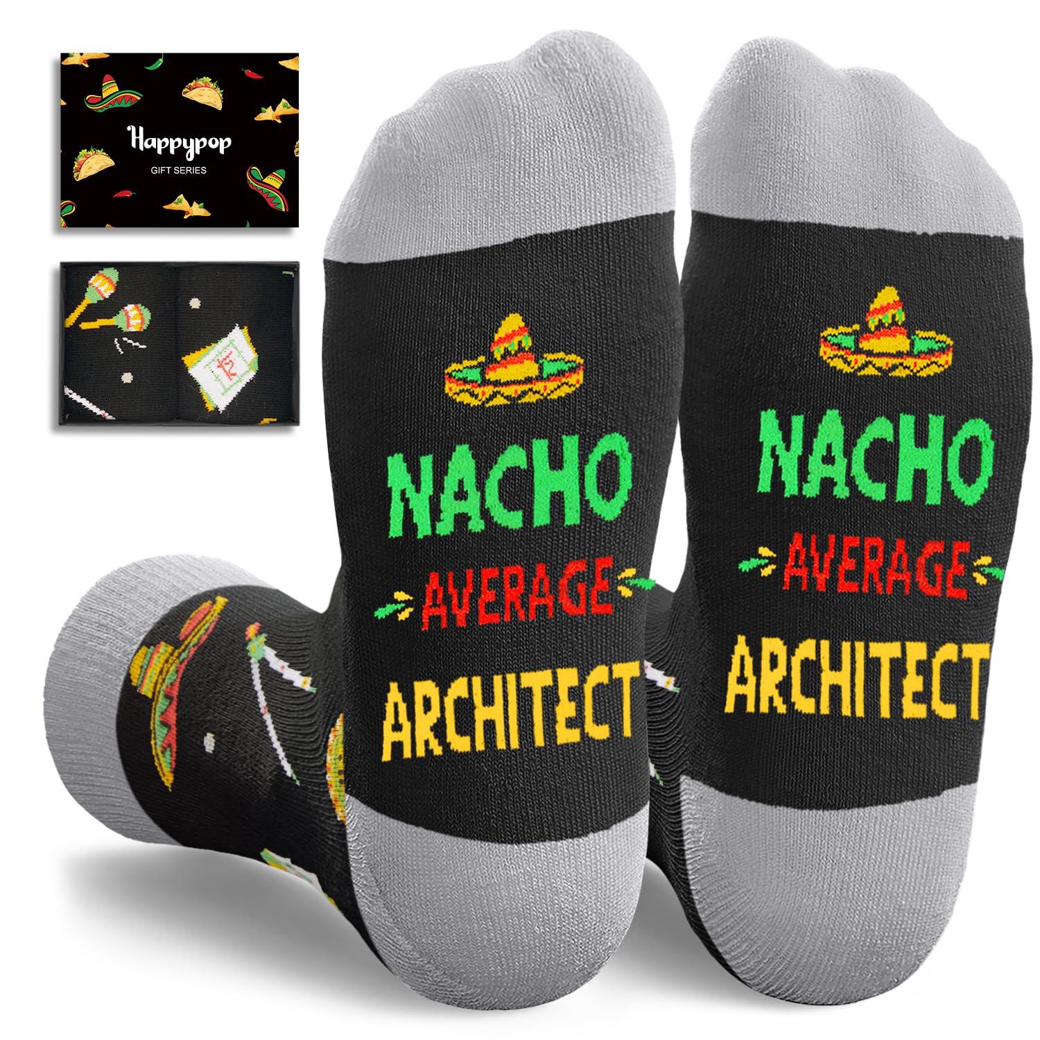 HAPPYPOP Gifts for Mechanic Architect - Trainer Diver Plumber Musician Socks for Him Her