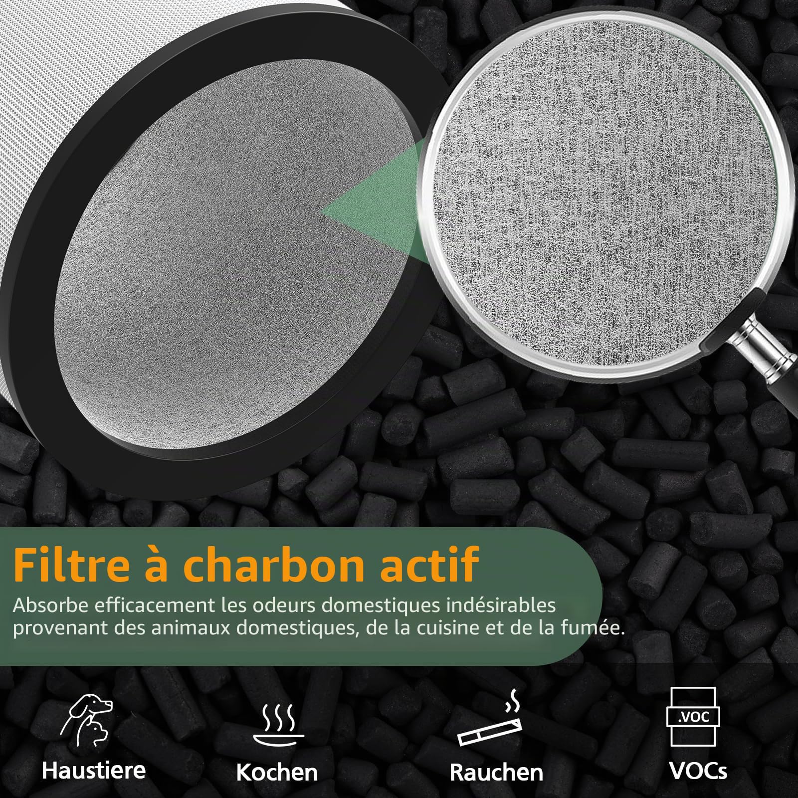 Filtre de rechange True HEPA TP01 compatible avec les modèles Dyson Tower Purifier Pure Cool Link TP01, TP02, TP03, AM11, BP01, à comparer à la pièce n° 968126-03, lot de 2