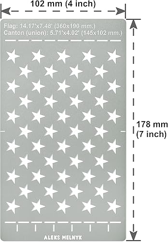 Miniatura 4 de Aleks Melnyk No.429 Plantilla de la bandera americana de 50 estrellas de acero inoxidable, plantillas de metal Unión de 50 estrellas