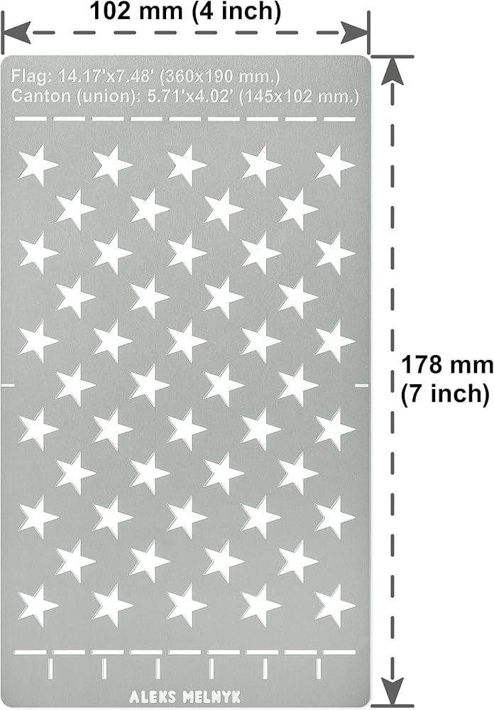 Amazon.com : Aleks Melnyk No.429 Stainless Steel 50 Star American Flag Stencil, Metal Templates 50 Stars Union : Arts, Crafts & Sewing amazon-com-aleks-melnyk-no-429-stainless-steel-50-star-american-flag-stencil-metal-templates-50-stars-union-arts-crafts-sewing
