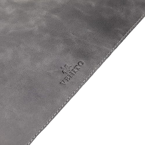 Vista 45 de Venito Tapete de escritorio de cuero prémium (36 x 19 pulgadas), tapete grande para mouse para accesorios de oficina en casa (marrón antiguo)