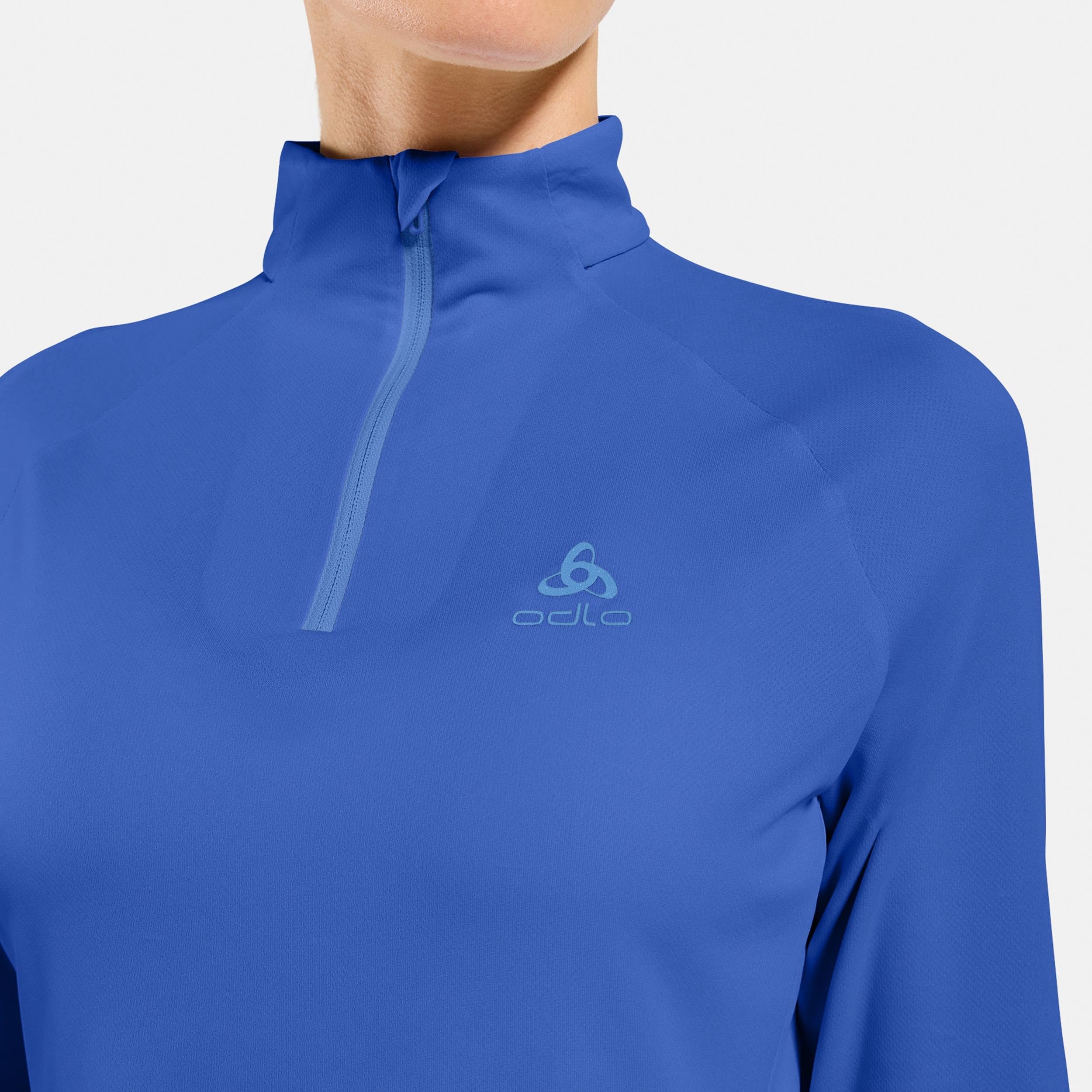 Odlo Essential Mid Layer 1/2 Zip Laufshirt Damen | Bequemer und leichter Half-Zip Mid Layer für Laufen und Wandern