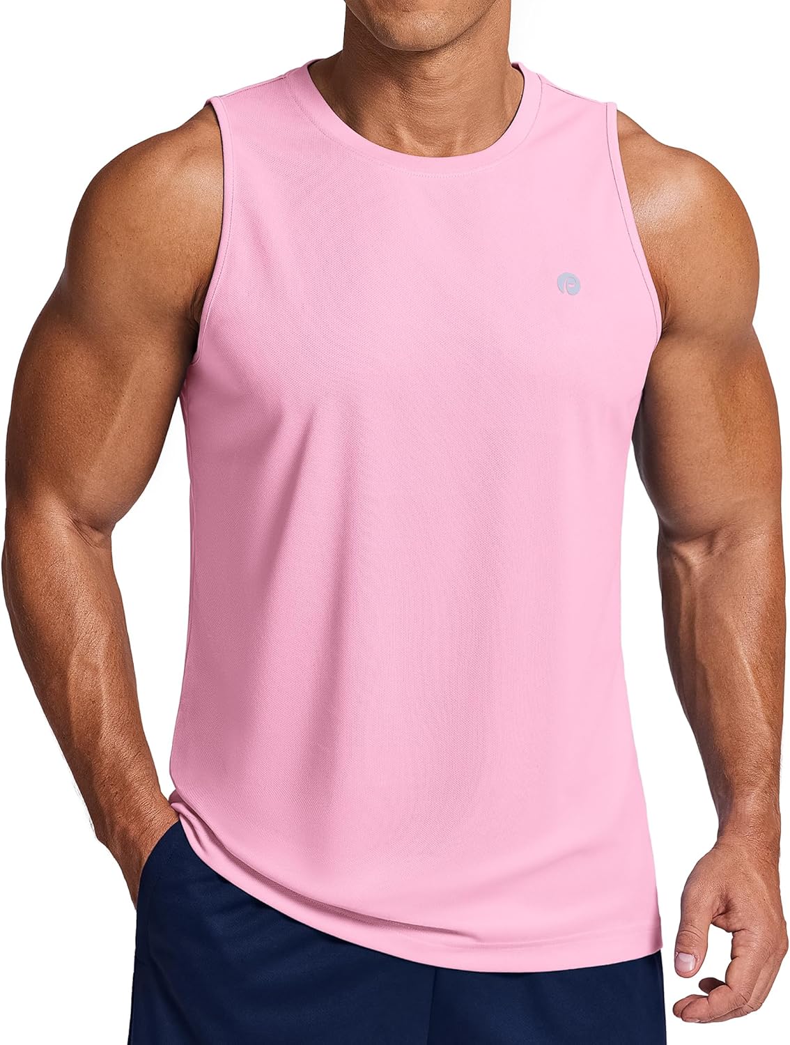 PINSPARK Men's Tank Top Summer Sleeveless Shirts Quick Dry Muscle Shirts for Running Gym Workout