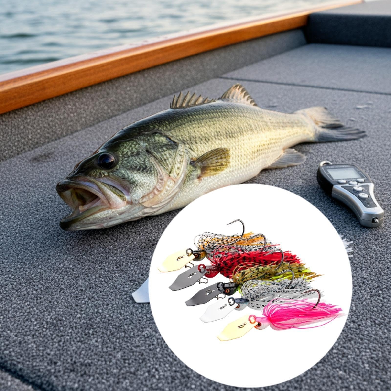 5 Pezzi di Attrezzatura da Pesca Jig Swimbait Jighead con Seppie, Persici Sole E Scorfani