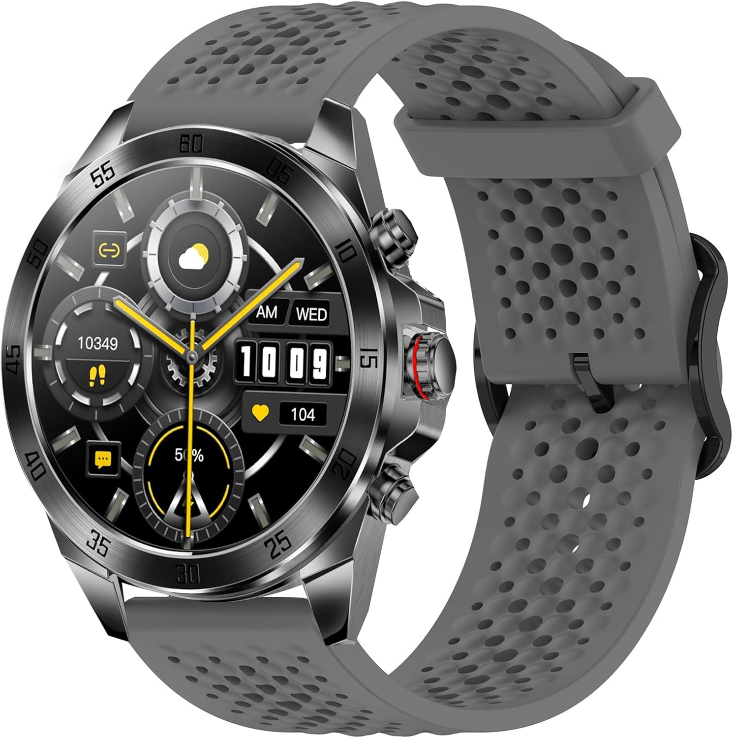Compatible with ALPHAGEAR Smartwatch Bands, 22mm, 24mm Quick Release Sport Desgined Silicone band with Metal Buckle Compatible with ALPHAGEAR Alpha, Bravo II, Bravo XL, Bravo XL 2, Raptor, Commander, Juliet Smartwatch