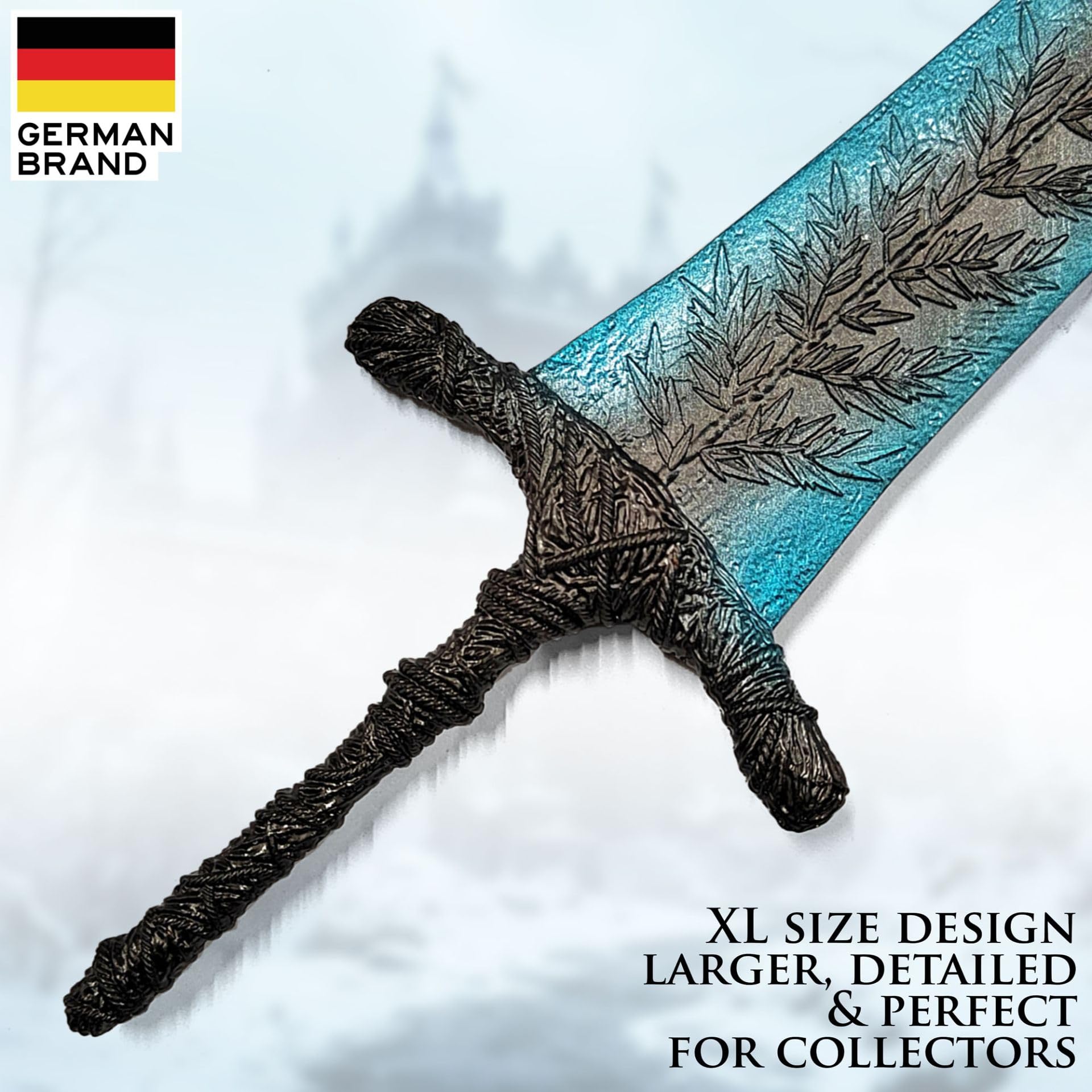 Elden Ringschwert Dark Moon Greatsword XL Brieföffner mit Ständer, Zubehör für Zuhause und Büro, Geschenk und Merchandise für Fans & Sammler