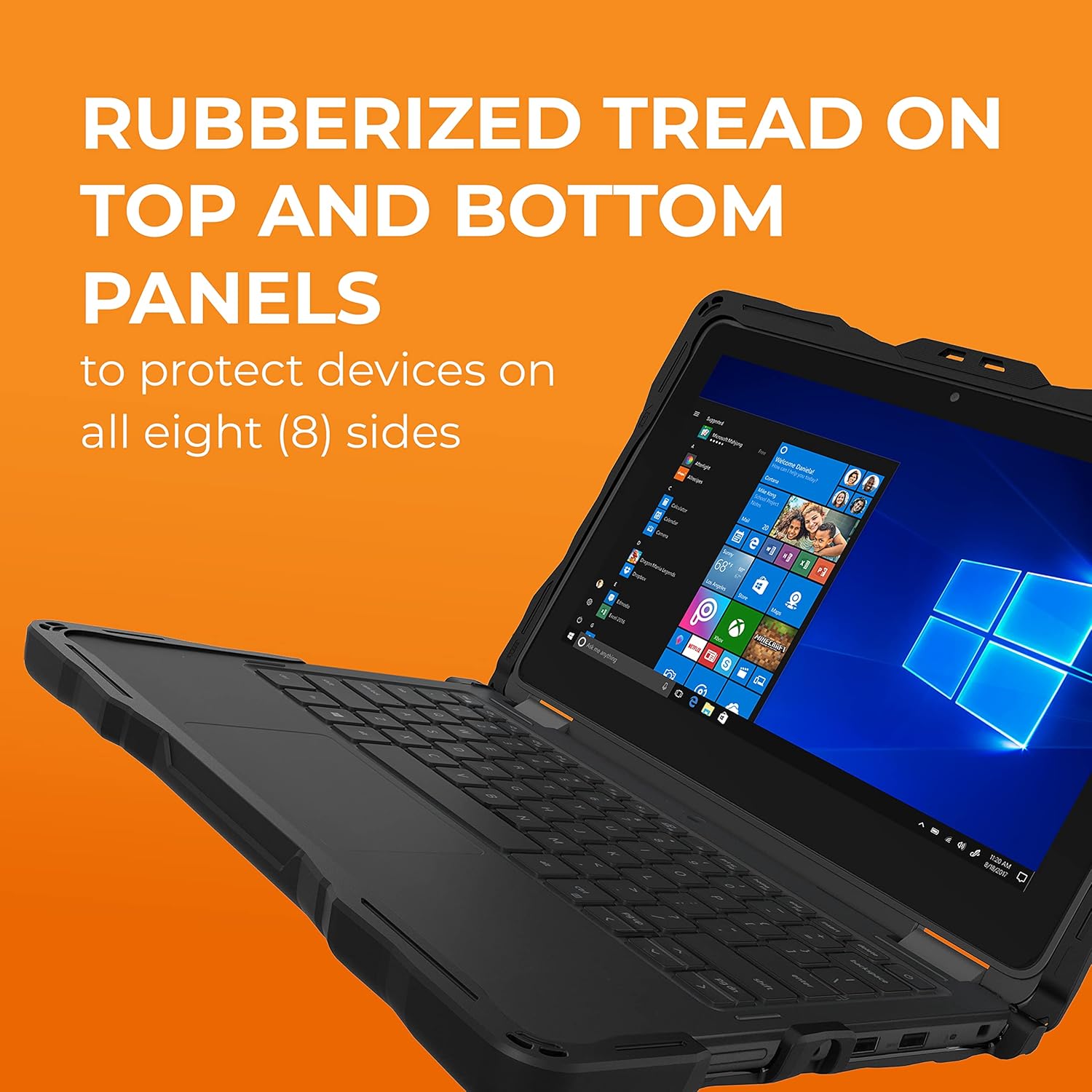 Gumdrop DropTech Custom Case Dell Latitude 3120 11 inch (2-in-1) - Drop Tested Protection, Rubberized Thread on Sides, Seamless Asset Tagging, Snap in Installation for School or Work - Black