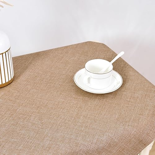 Miniatura 3 de Wolkemer Paquete de 2 manteles cuadrados pequeños de lino sintético de tela resistente para mesitas de noche, de 24 x 24 pulgadas, de lino, rústico,