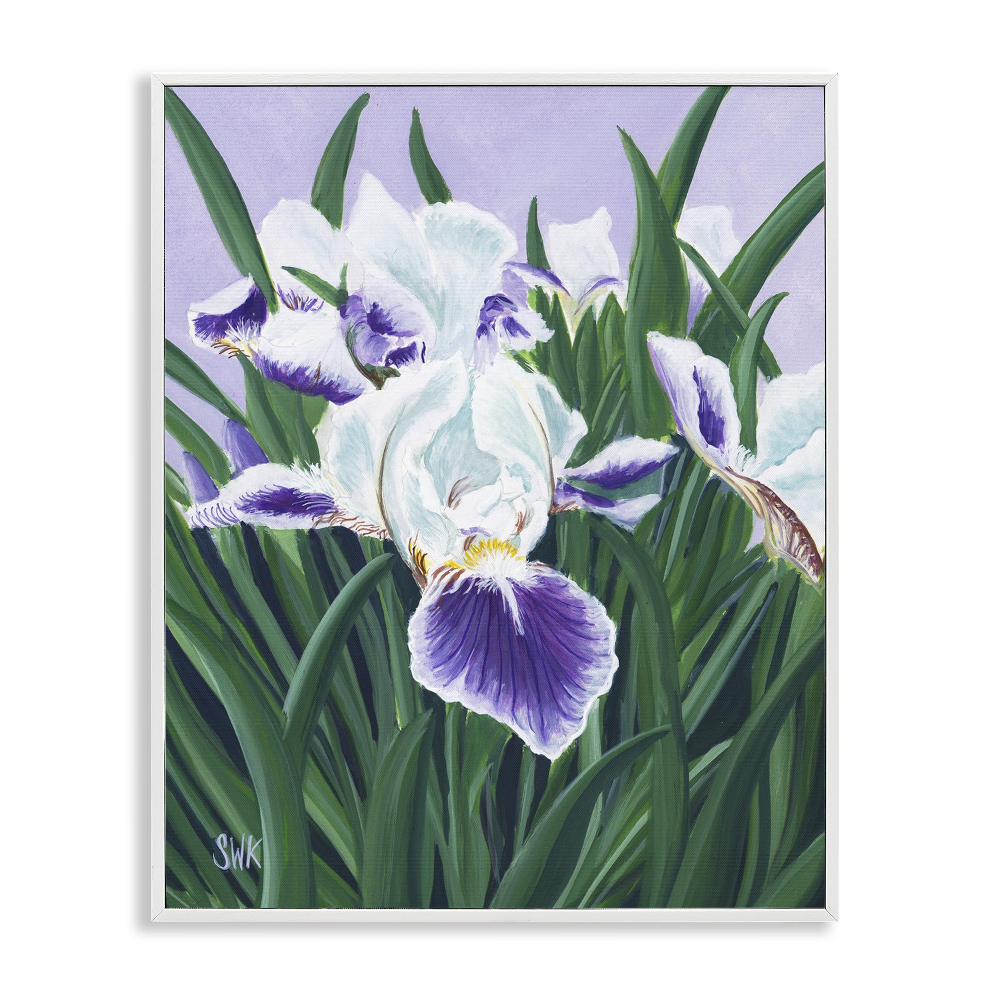 'Purple & White Irises'| Framed Giclee Art