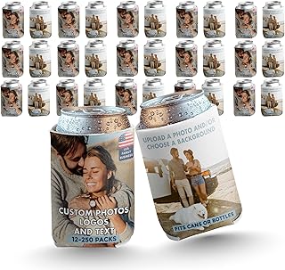 VictoryStore Can and Beverage Coolers: Custom Can Coolers 2 Photo Can Coolers with Custom Text (100)