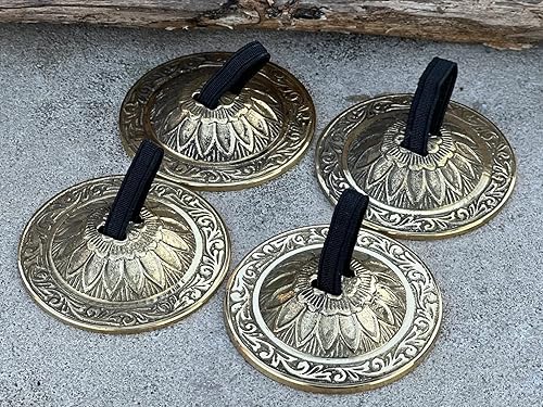 Miniatura 4 de dharmaobjects Belly Dancing)Pro dedo Zills o Cymbals 2Par4pcs de oro 6cm