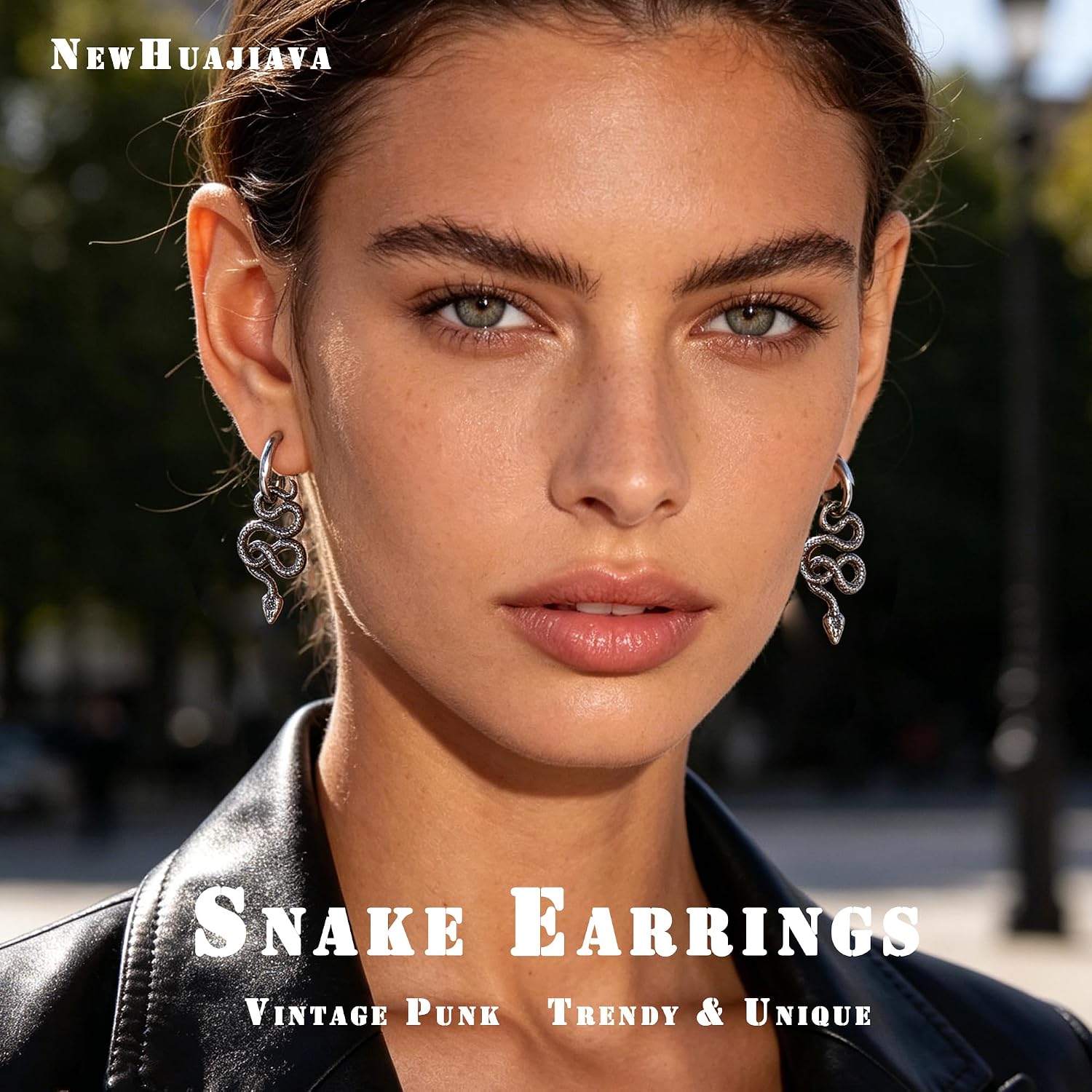 Snake Earrings Hypoallergenic for Sensitive Ears, Silver Gold image 2