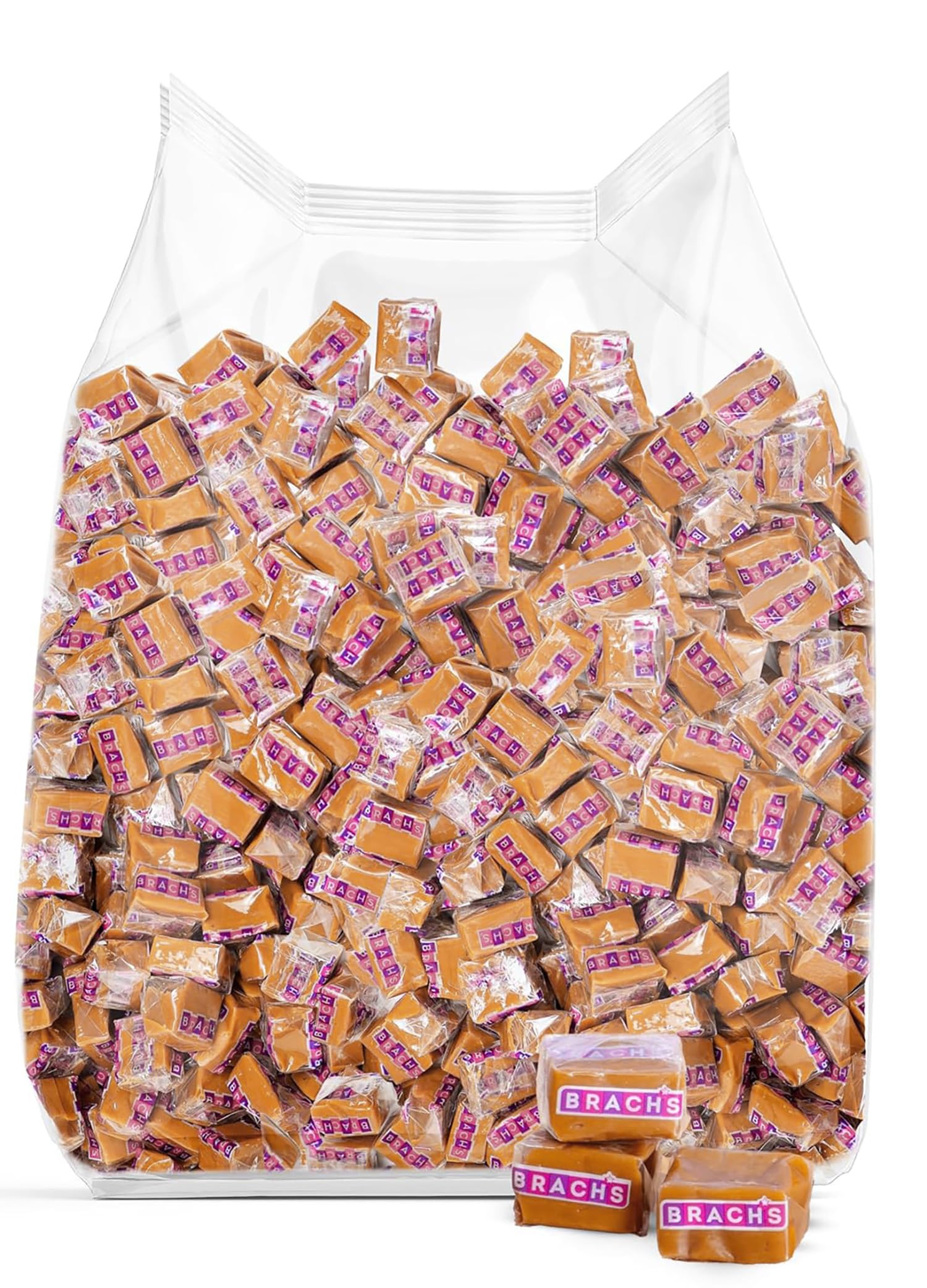 Brach Bulk Milk Caramels Candy Bites 2 Pound - Individual Wrapped Candy Caramel Cubes Family Size Pack For Party & Office Treats (Approx. 100 Pieces) (2 Pound Caramels)