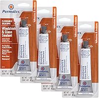 Vista 1 de Permatex Paquete de 4 selladores de vidrio y parabrisas de silicona fluida, 1.5 onzas, transparente, impermeable