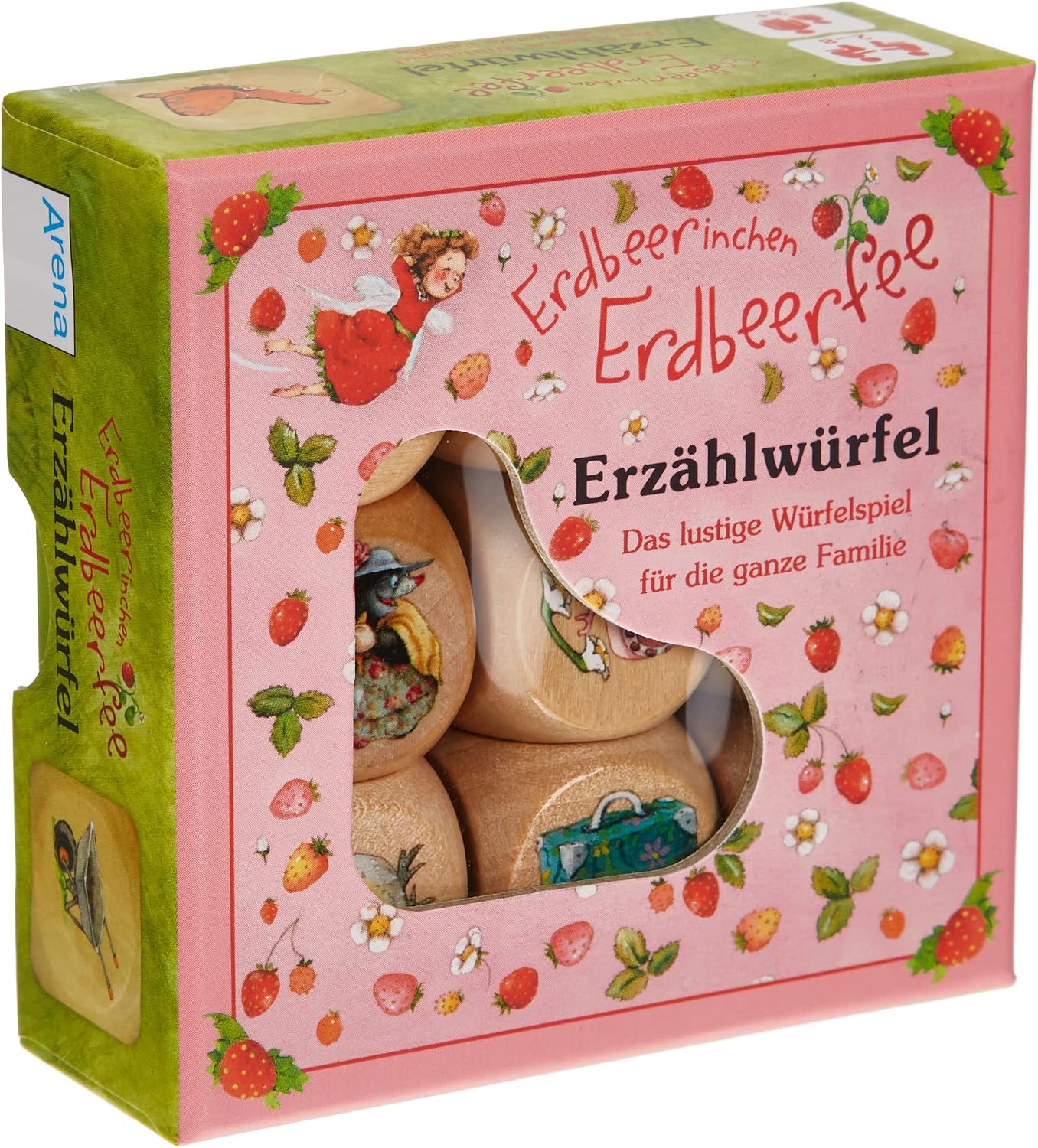 Strawberry Fairy Telling Cube Game: 9 Wooden Dice with Game Instructions