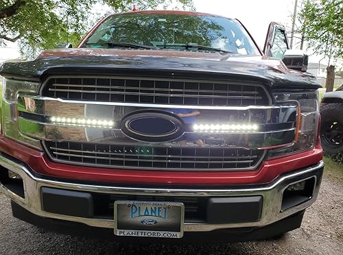 Miniatura 3 de iJDMTOY Kit de barra de luz LED para parrilla delantera compatible con Ford F150 XL XLT 2018-2020, incluye barras de luz LED delgadas de alta