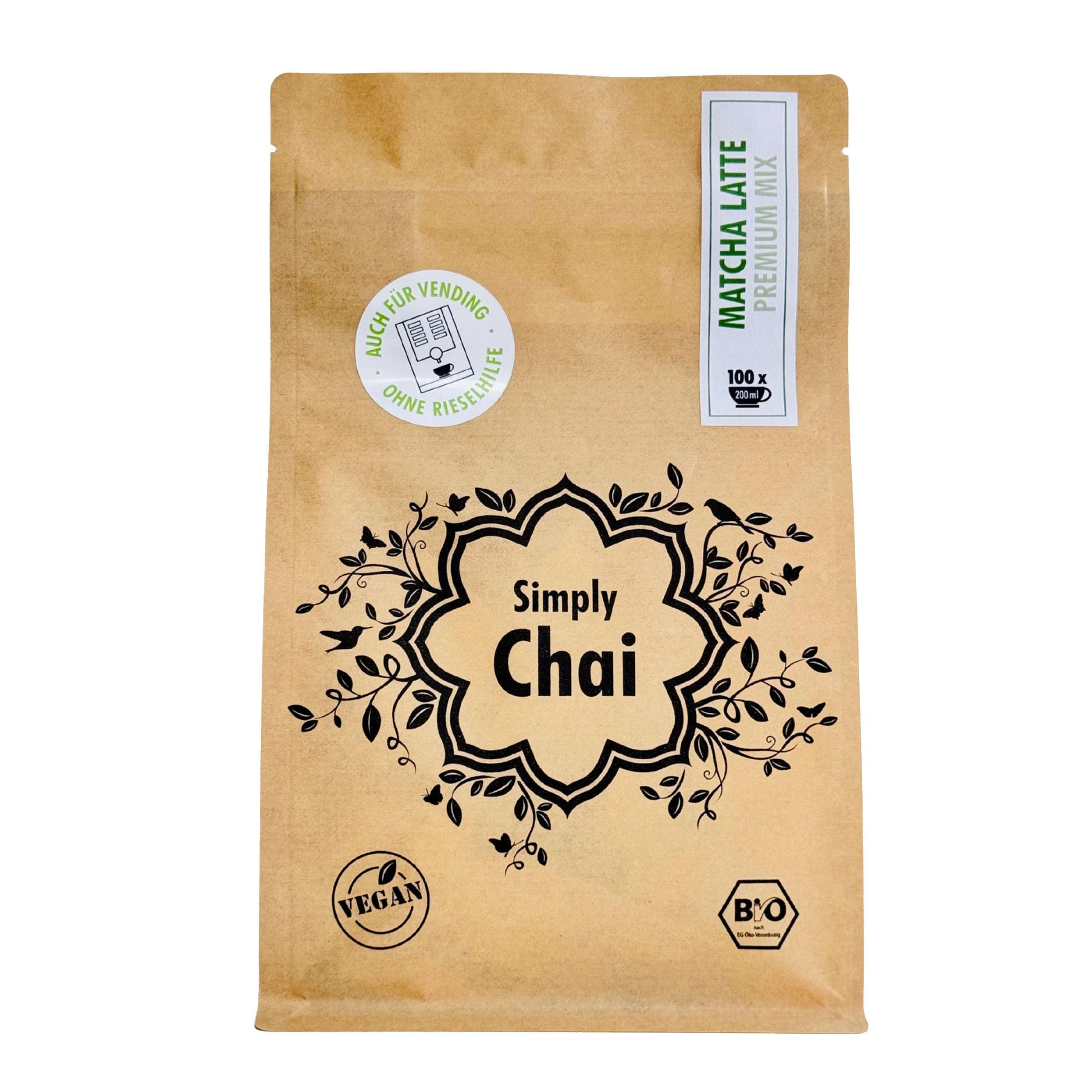 Simply Matcha Latte Bio & Vegan Matcha Latte Premium Mix - 800g | Bio-Qualität, vegan