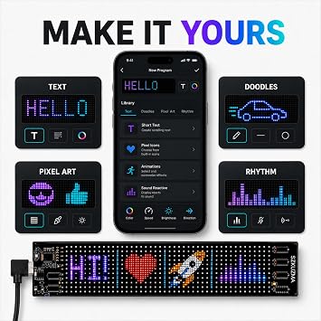 Custom LED Sign for Car, Programmable App and Remote Control