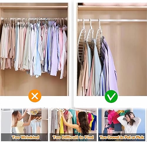 Miniatura 2 de Perchas que ahorran espacio para organizadores de clóset y almacenamiento, colgador de ropa de plástico blanco resistente para suéter de camisa,