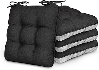 Love's cabin Memory Foam Chair Cushions Set of 4, 15.5"x15.5"x3.5" Indoor & Outdoor Seat Pads for Dining, Kitchen, Office, Patio Chairs
