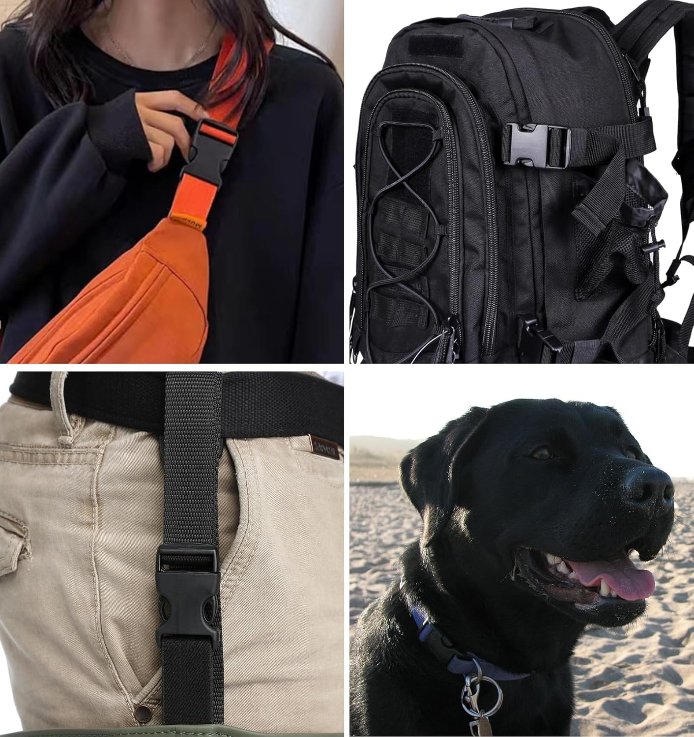 10PCS Plastic Buckle, 1 Inch Dual Release Quick Side Plastic Clips for Straps, Buckles for Backpack Dog Collar Belt Nylon Webbing Strap Replacement - Image 6