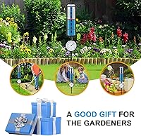 Vista 8 de JMBay - Pluviómetro con termómetro para exteriores, medidores de lluvia de fuente grande para patio y césped, medidor de agua de lluvia con tubo