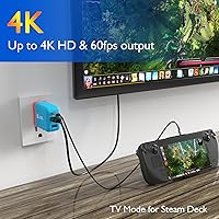 Vista 5 de Cargador de muelle de interruptor de 65 W para Nintendo SwitchSwitch OLEDSteam DeckROG Ally, estación de acoplamiento de TV portátil Basicolor
