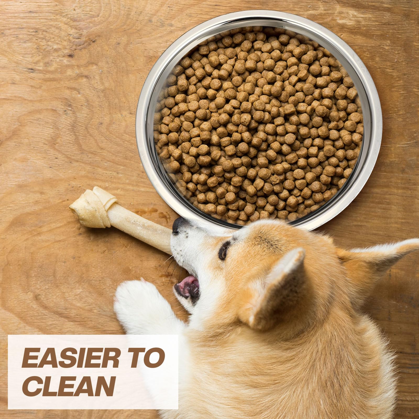 Ziliny Hundenäpfe aus Metall, 8 Tassen, Edelstahl, verdickt, Reisehütte, Futter- und Wassernapf für mittelgroße und große Hunde und Katzen, 1,8 l, spülmaschinenfest, 10 Stück