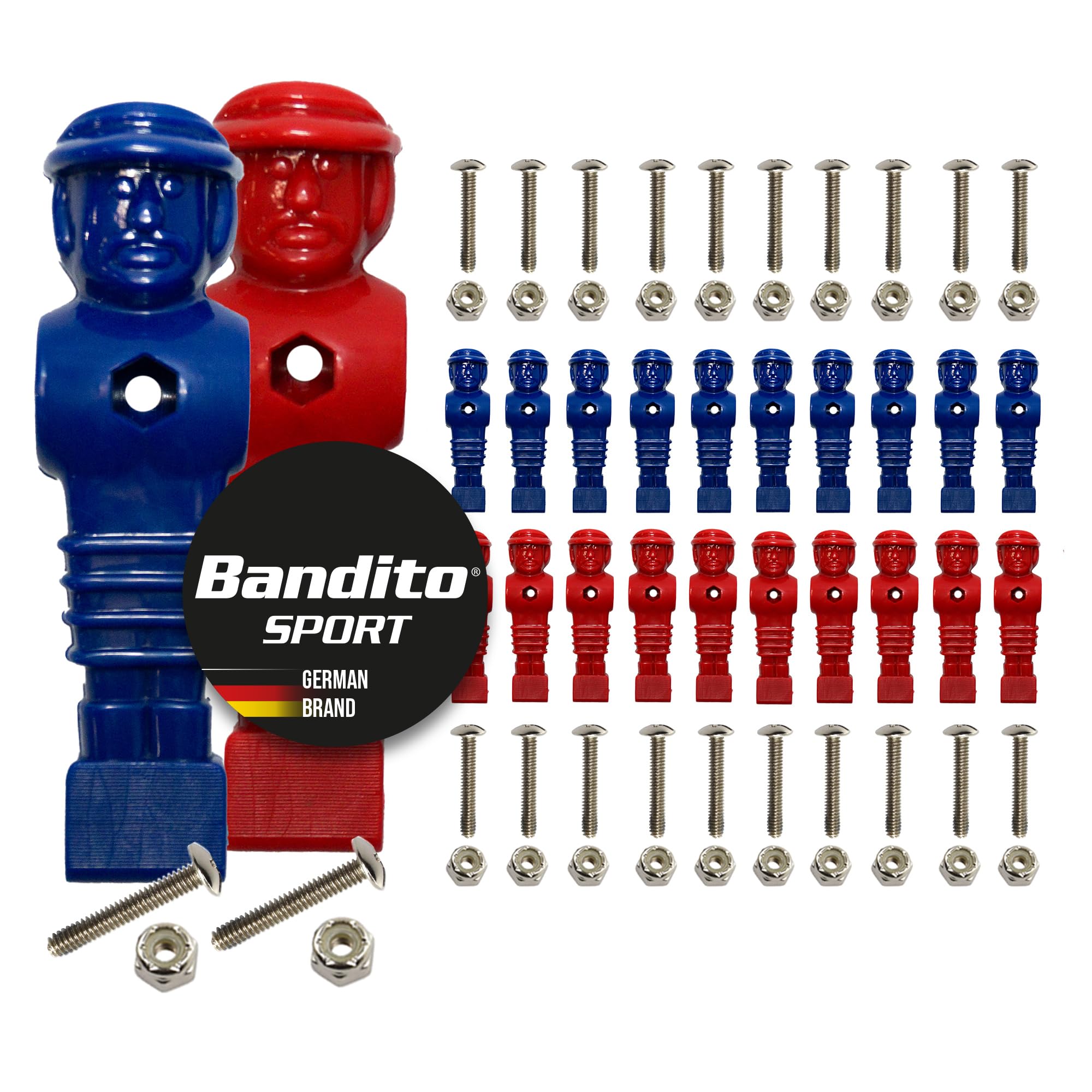 Kickerfigur MasterCup Tournament Soccer-Figur für Profispieler passend alle Tischkicker-Stangen mit Ø 16 mm gerillte griffige Fußfläche robust Team Set 22 Figuren inkl. Schrauben und Muttern
