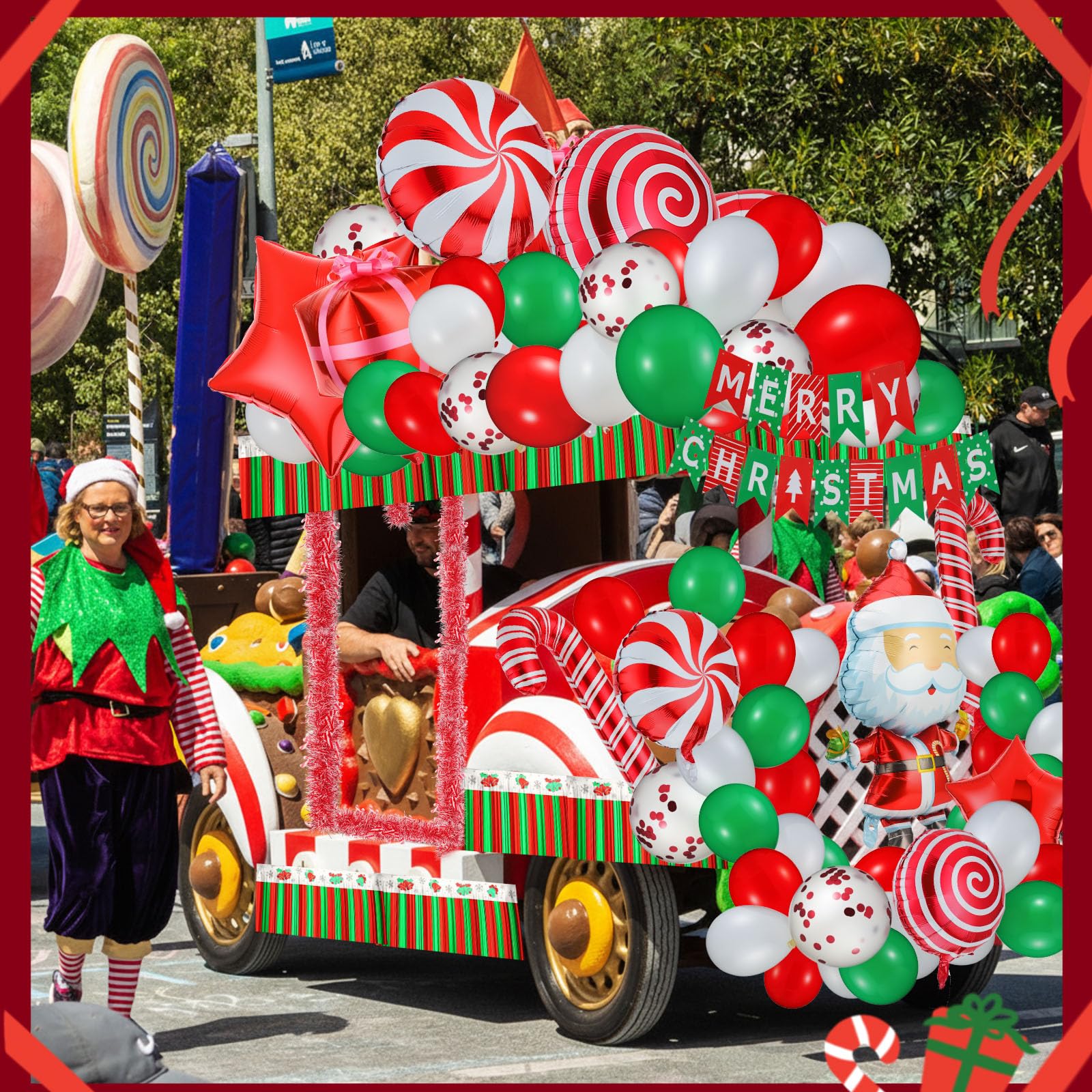 Snapklik.com : 205 Pcs Christmas Golf Cart Parade Decoration Kit, Xmas