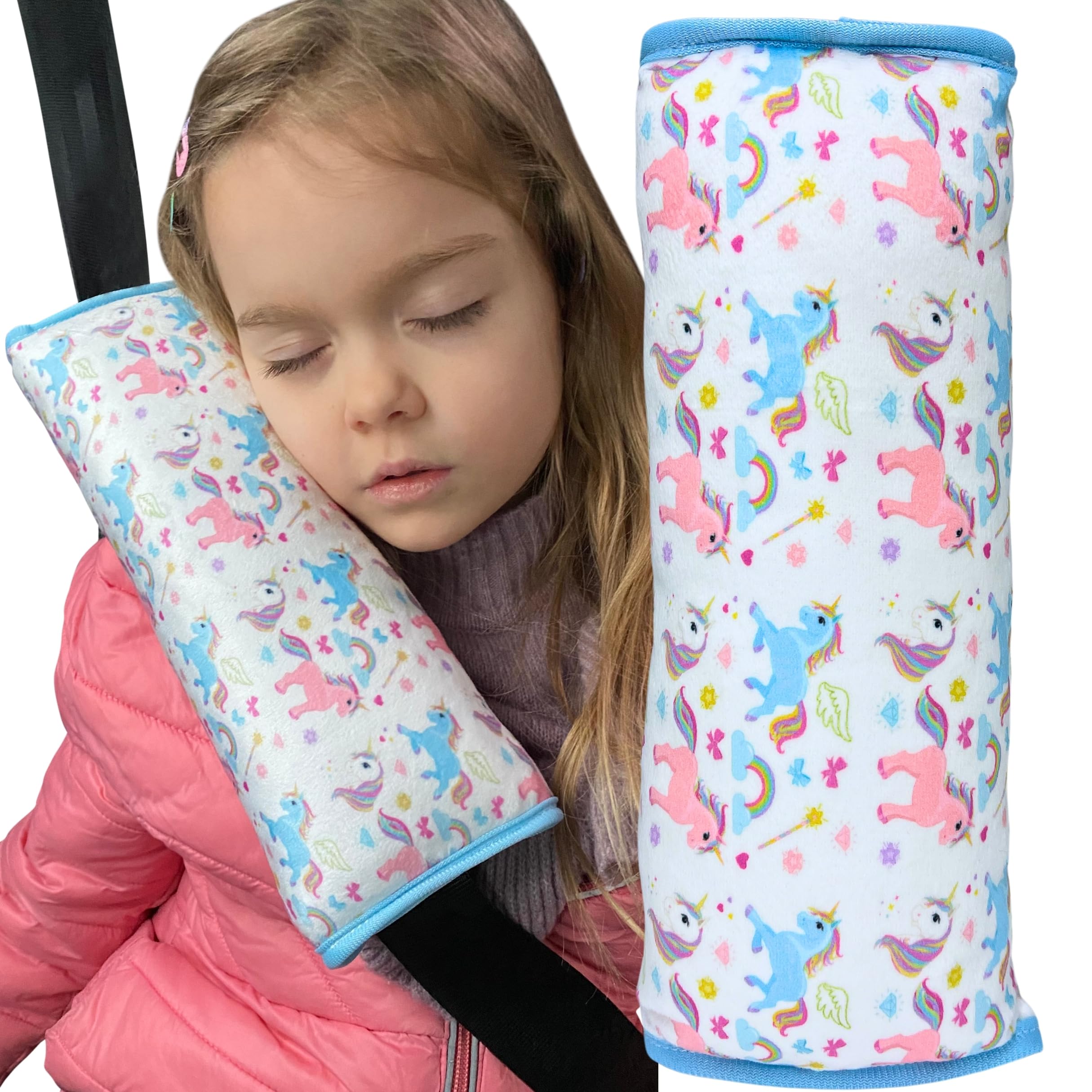 HECKBO Almohadilla para coche con dibujos de monstruos para niños - lavable a máquina suave, tacto de peluche, almohadilla cinturón de seguridad — view 17